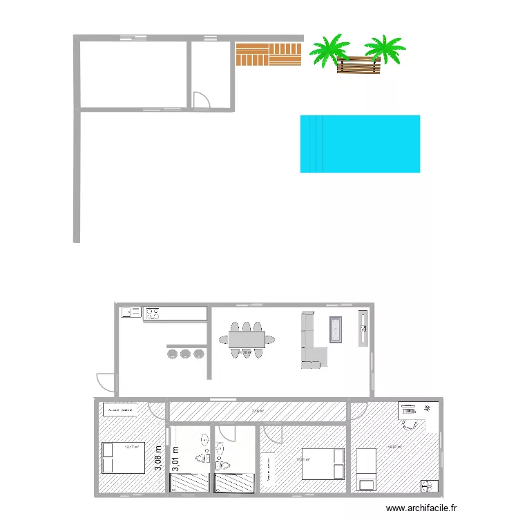 Planta de Ueslei. Floor plan with 7  and 102 m²