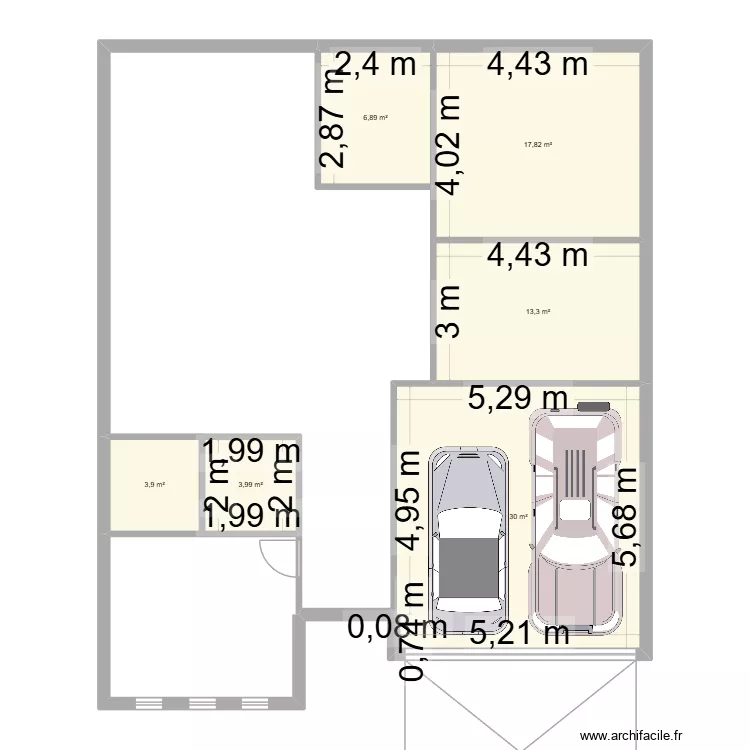 001. Floor plan with 6  and 76 m²