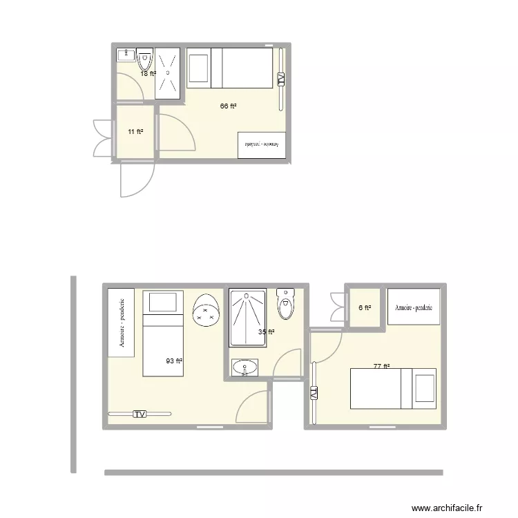 Hialeah. Floor plan with 7  and 28 m²
