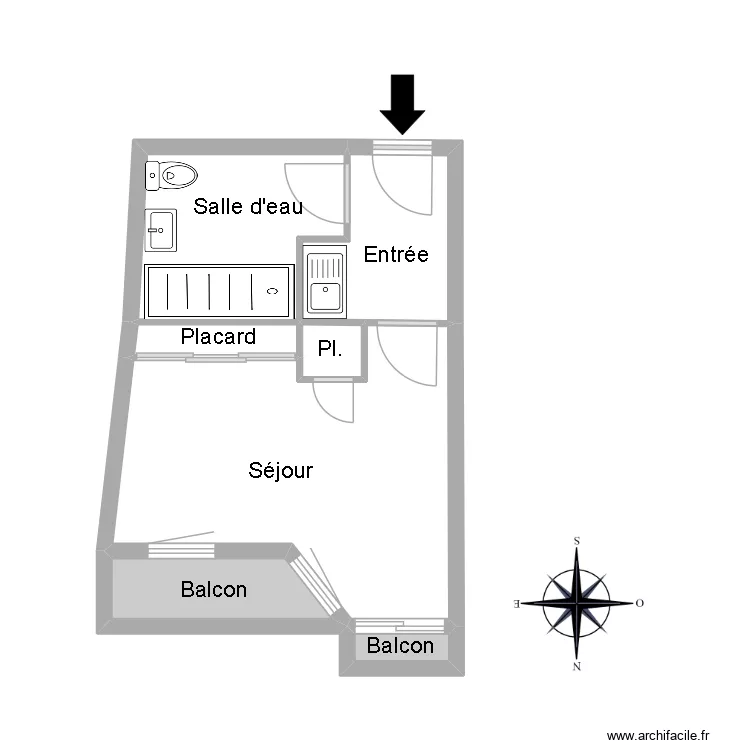51421 TEYSSIER. Floor plan with 7  and 26 m²