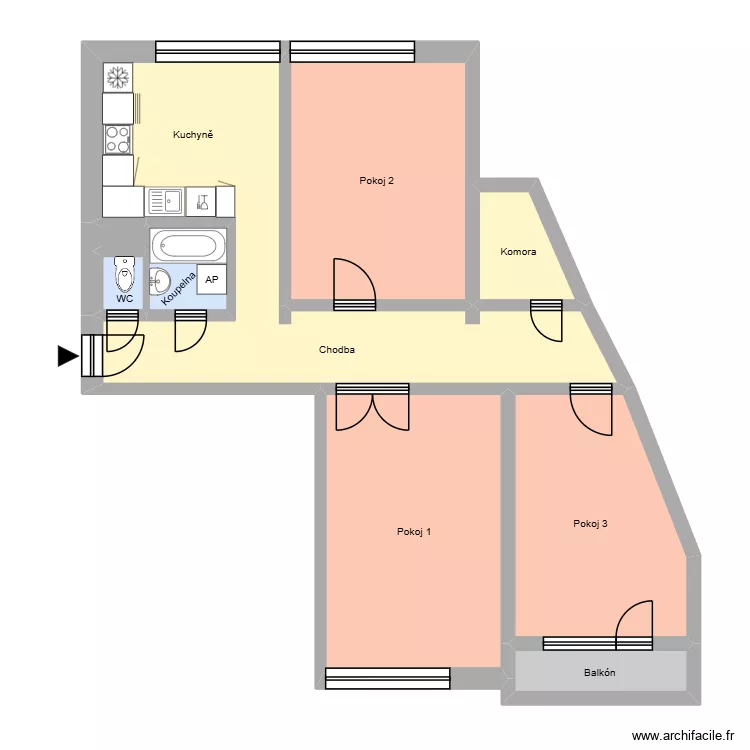 Lechowiczova 2838, byt 13. Floor plan with 13  and 203 m²