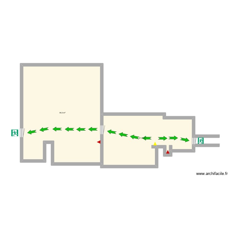 Plan de evacuaci&oacute;n. Floor plan with 0 room and 0 m2