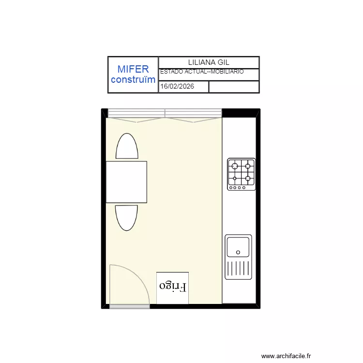 LILIANA GIL (AGRAMUNT) ACTUAL--- MOBILIARIO ---. Floor plan with 1 room and 9 m²