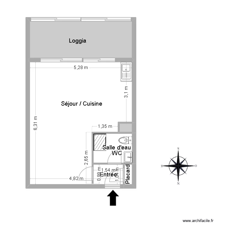 51263 QUATREHOMME. Floor plan with 5  and 43 m²