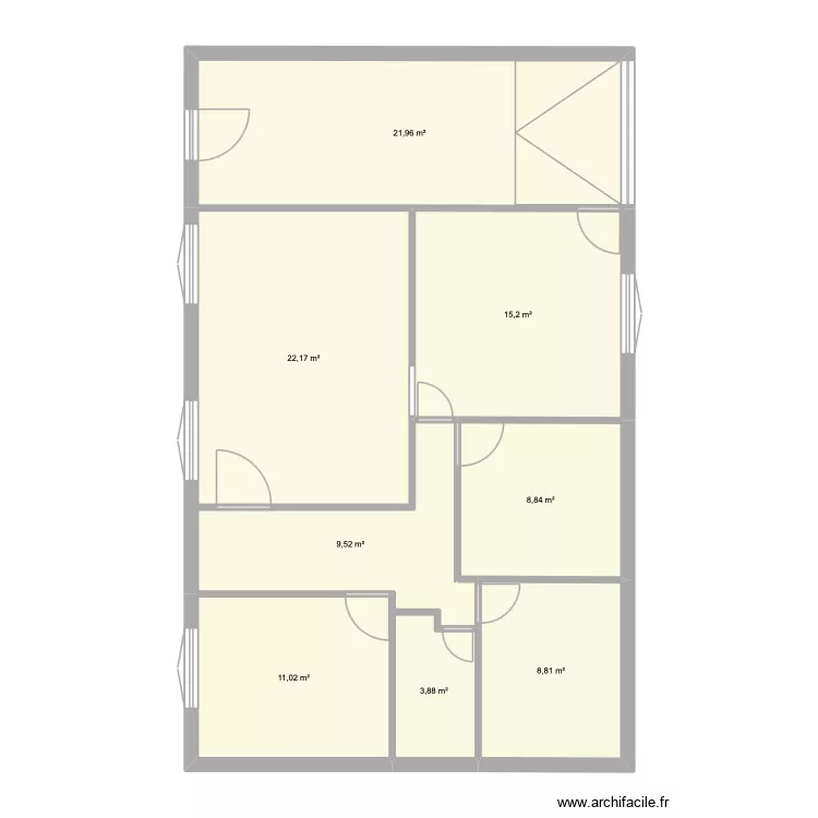 H&eacute;ric. Floor plan with 9  and 101 m²