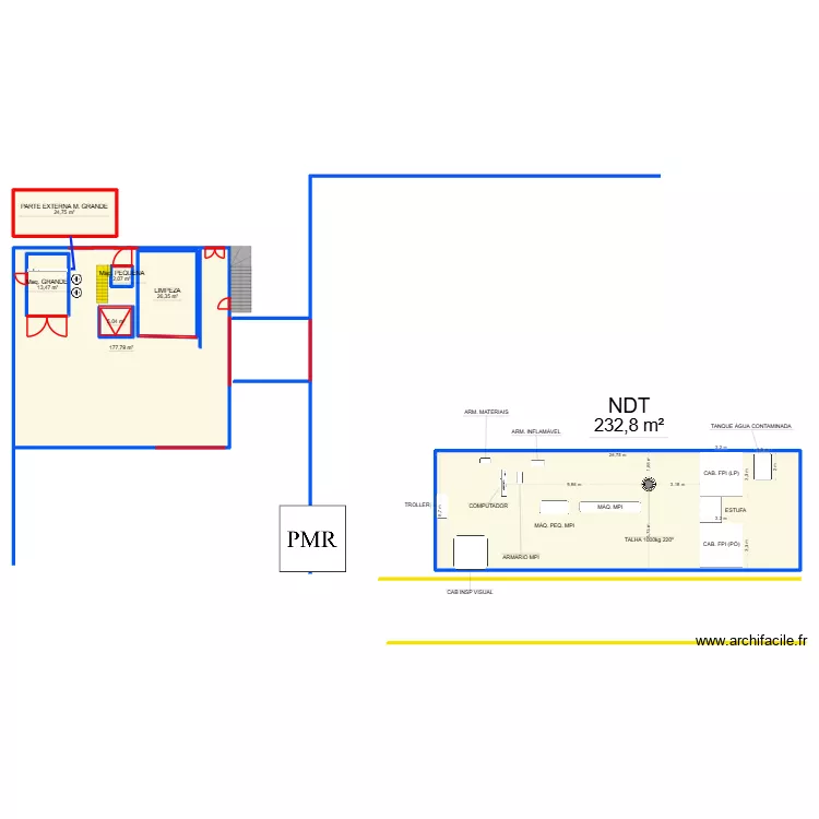 limpeza com porta fechada. Floor plan with 7 rooms and 534 m²