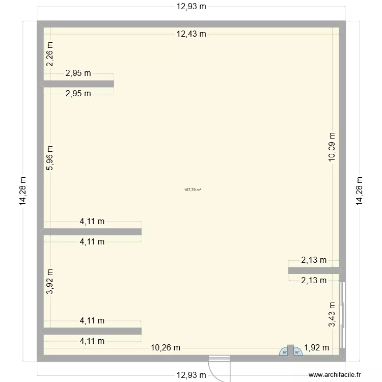 Projet COURT INTERIEURE modif. Floor plan with 1 and 168 m² Projet COURT INTERIEURE modif. Floor plan with 1 and 168 m²