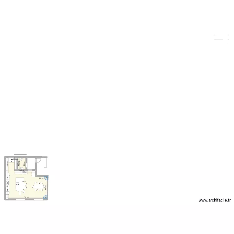 Changement cuisine maison. Floor plan with 