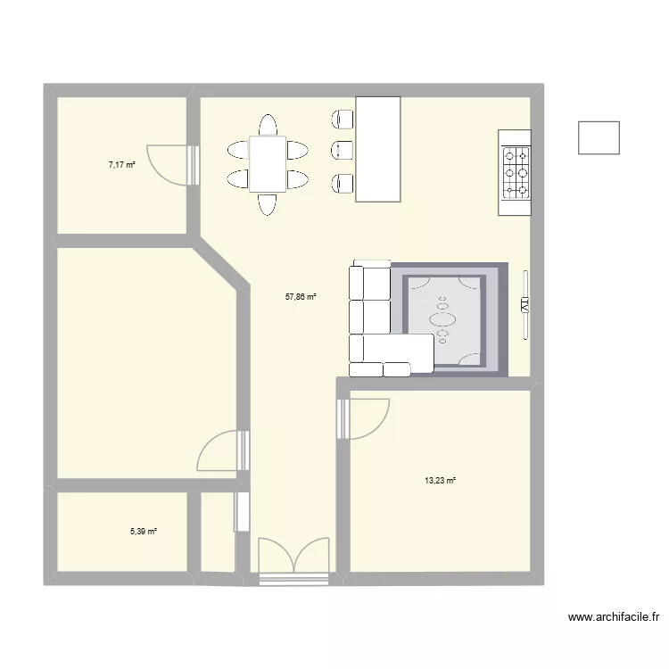 ocd apartement. Floor plan with 4  and 84 m²