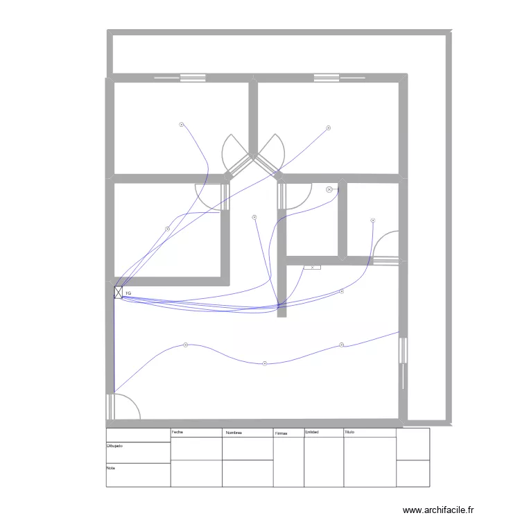 Plano luces. Floor plan with 7  and 109 m²