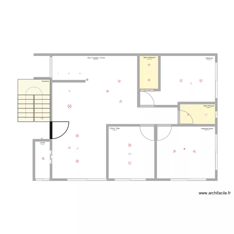Home Light Devices. Floor plan with 7  and 63 m²