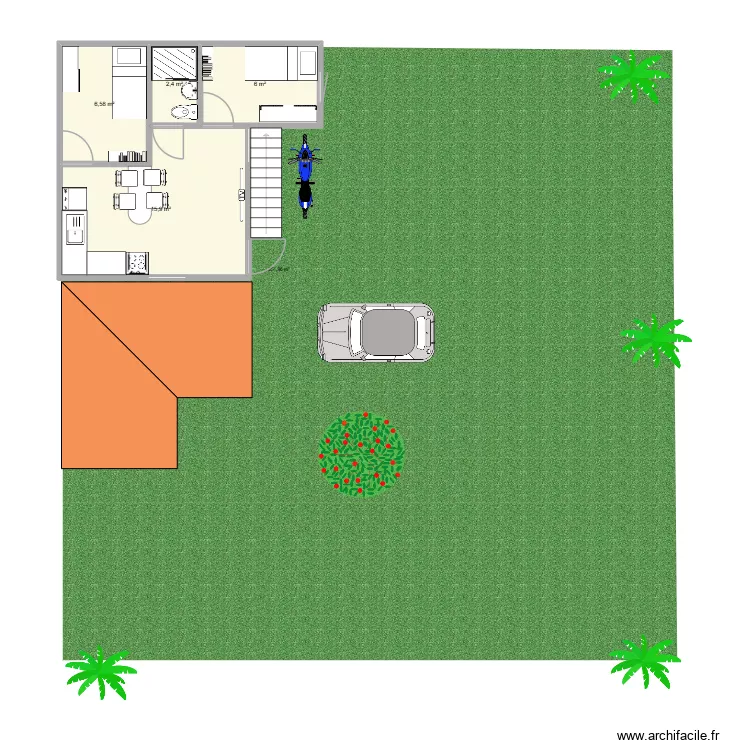 casa de campo. Floor plan with 4  and 31 m²