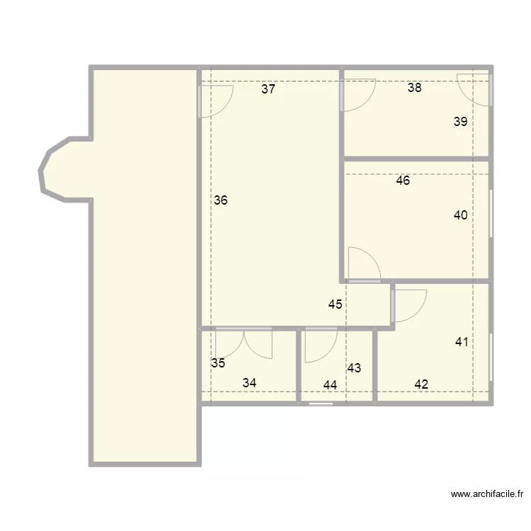 appartement III INSS size. Floor plan with 