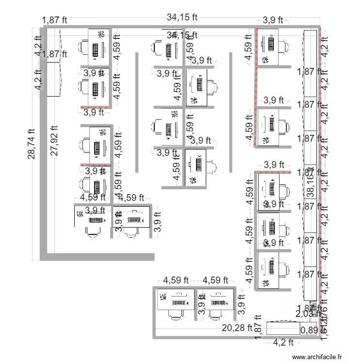 office plan . Floor plan with 