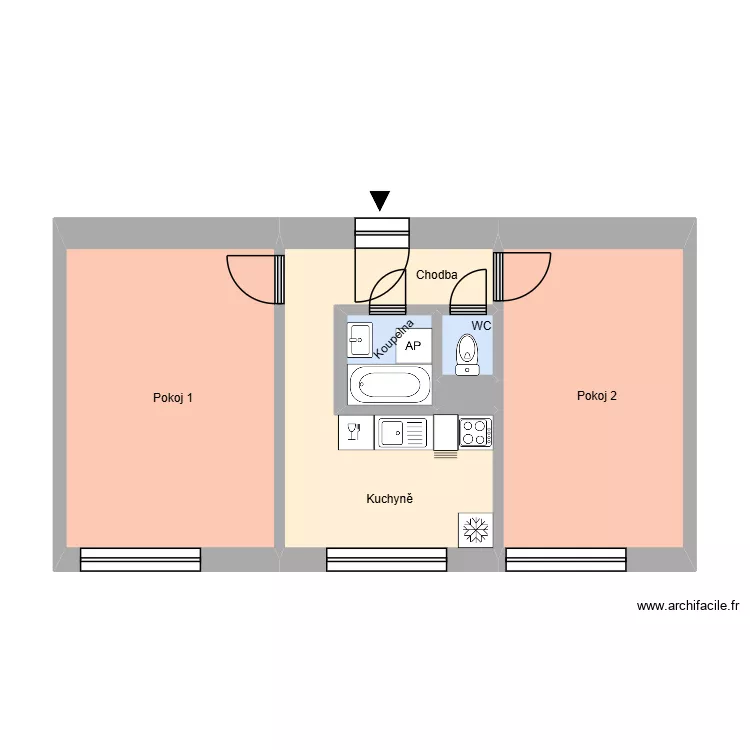 Uzavřen&aacute; 1013, byt 5. Floor plan with 10  and 170 m²