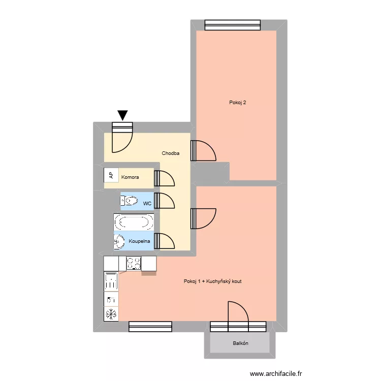 Zelen&aacute; 2418, byt 7. Floor plan with 13  and 184 m²