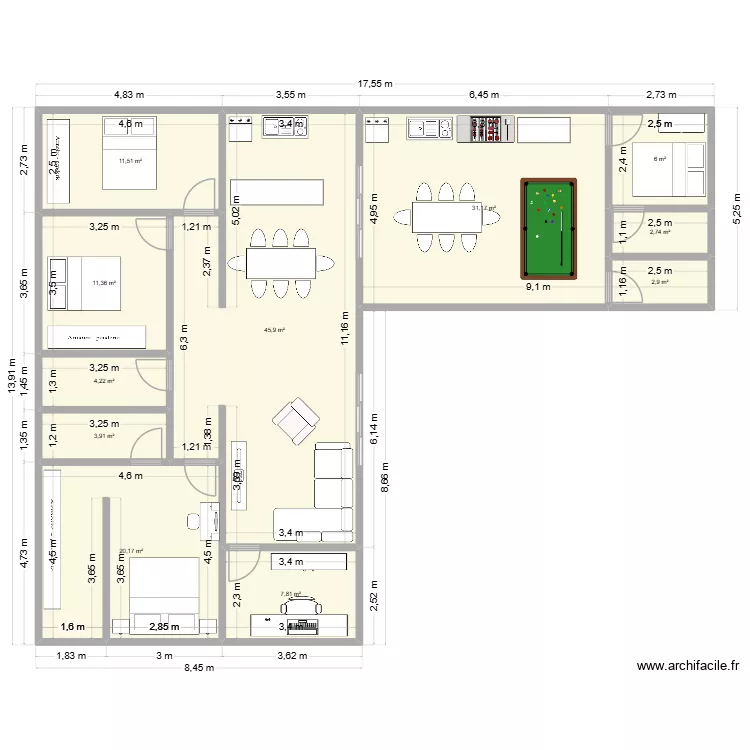 Casa. Floor plan with 11 and 148 m² Casa. Floor plan with 11 and 148 m²