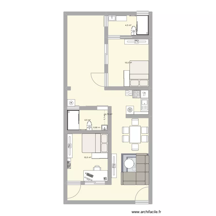 casa. Floor plan with 5 and 75 m² casa. Floor plan with 5 and 75 m²