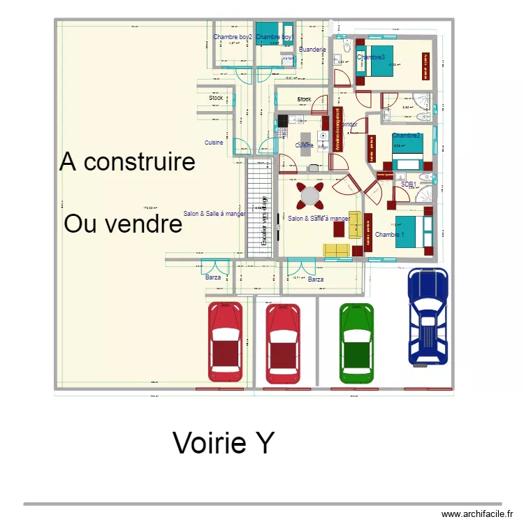 vue en plan Callixte Nyabugete IV RDC5. Floor plan with 