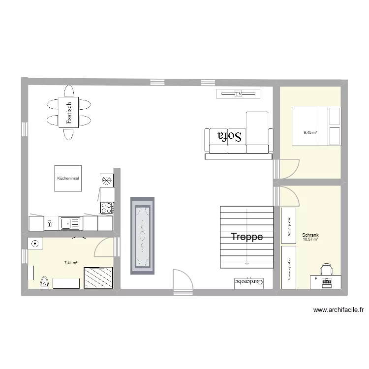 Wohnung. Floor plan with 3  and 27 m²