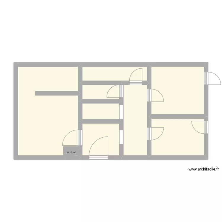Plan Querelle. Floor plan with 9  and 59 m²