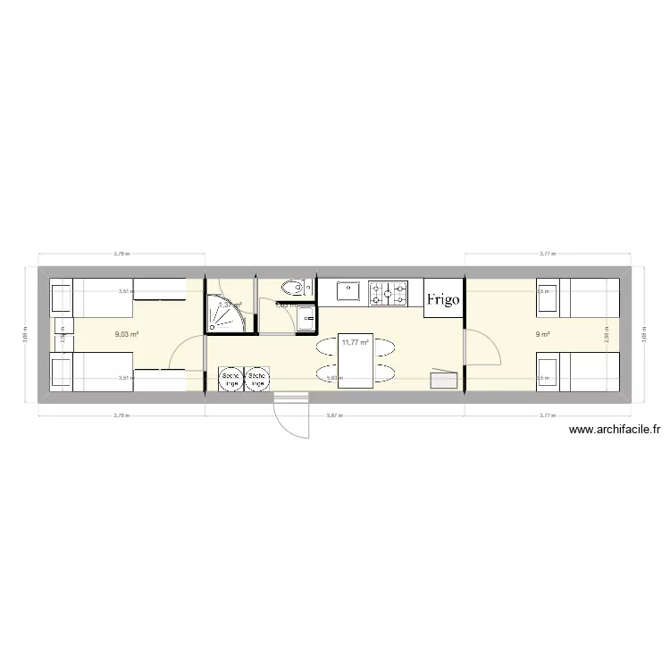 H&eacute;bergement_conforme. Floor plan with 