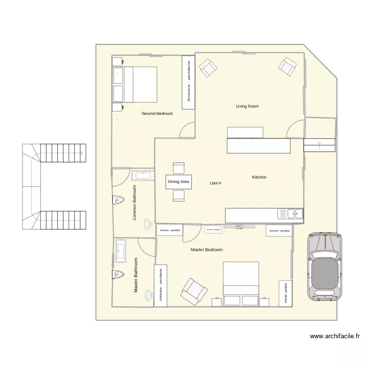 Villa No.66 without staircase. Floor plan with 1 and 129 m² Villa No.66 without staircase. Floor plan with 1 and 129 m²
