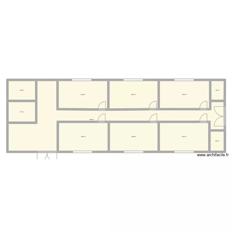 associa&ccedil;&atilde;o. Floor plan with 11  and 263 m²