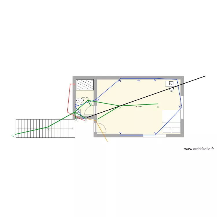 cuarto-steven-cables. Floor plan with 2 and 39 m² cuarto-steven-cables. Floor plan with 2 and 39 m²