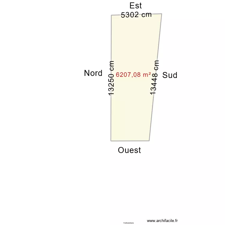 parcelle Rweza. Floor plan with 1  and 6207 m²
