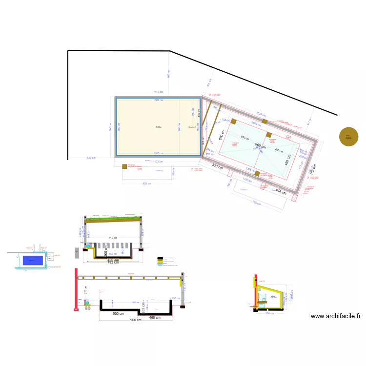 piscine béton 2024 v22 Terrassement. Floor plan with piscine béton 2024 v22 Terrassement. Floor plan with