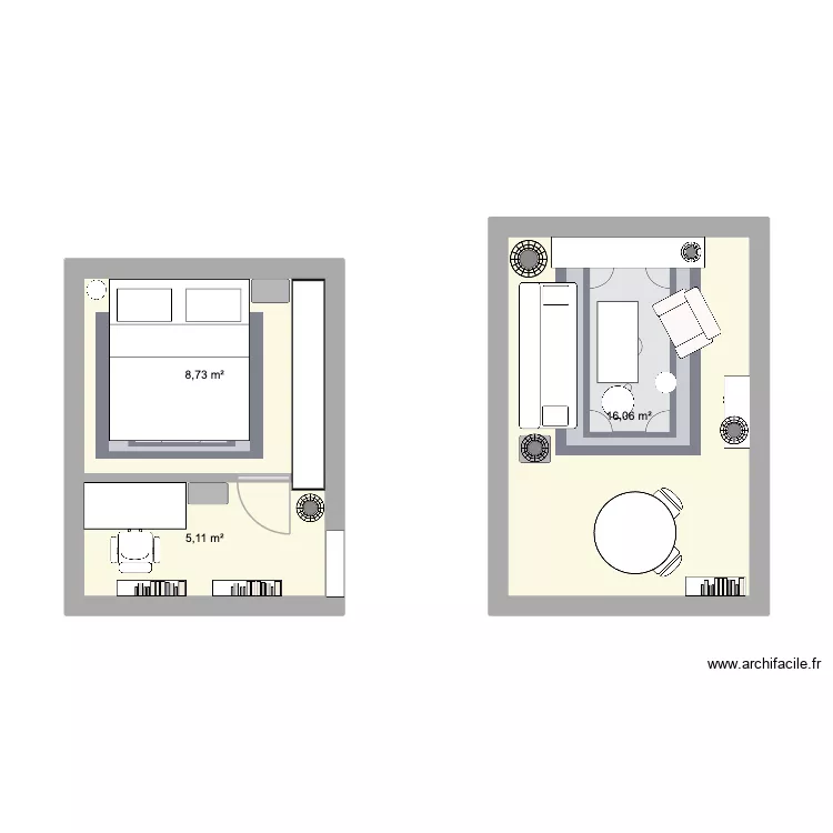Living room. Floor plan with 3  and 30 m²