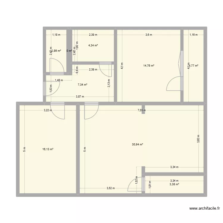 Kavak 11. Floor plan with 9  and 85 m²