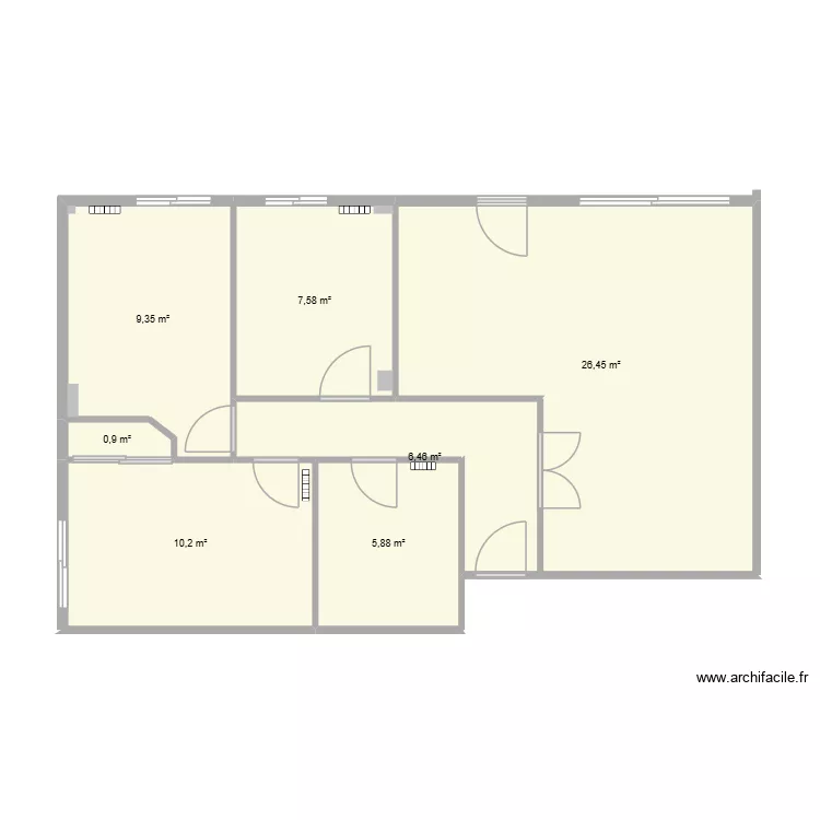 piso nuevo v2. Floor plan with 7  and 67 m²