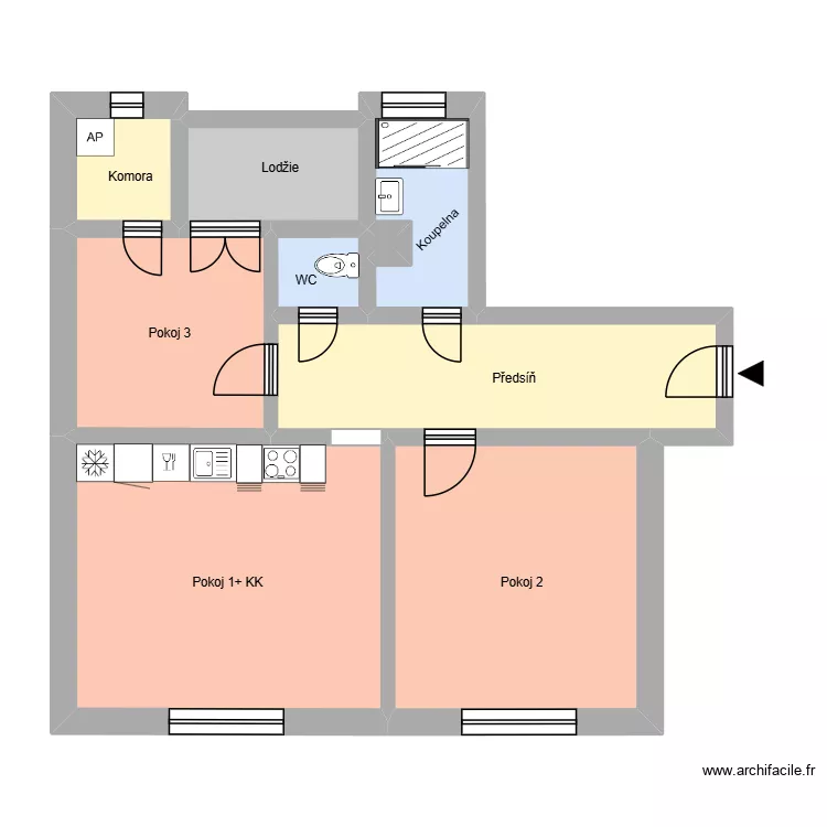 Slav&iacute;čkova 2346, byt 1. Floor plan with 13  and 190 m²