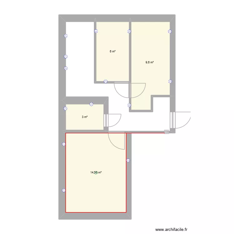 mieszkanie. Floor plan with 4  and 33 m²