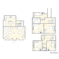 Cottage layout, bridge, two storey rear extension as bathroom and existing extension raised and protected stair version 2