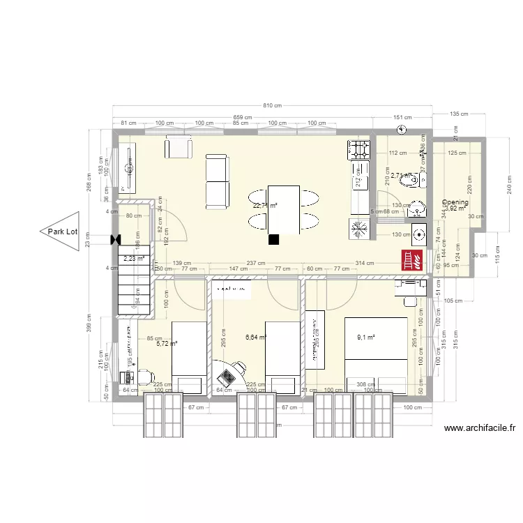room1. Floor plan with 