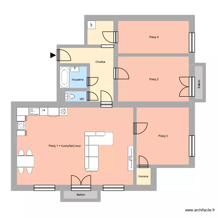 Jana Wericha 444, byt 15. Floor plan with 16  and 235 m²