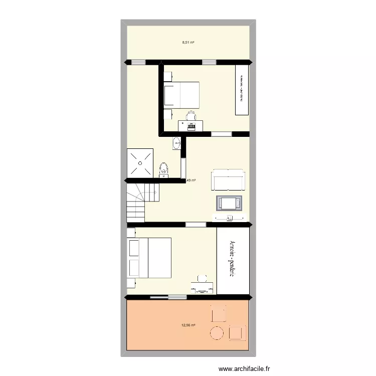 house new 1.1. Floor plan with 3 and 75 m² house new 1.1. Floor plan with 3 and 75 m²