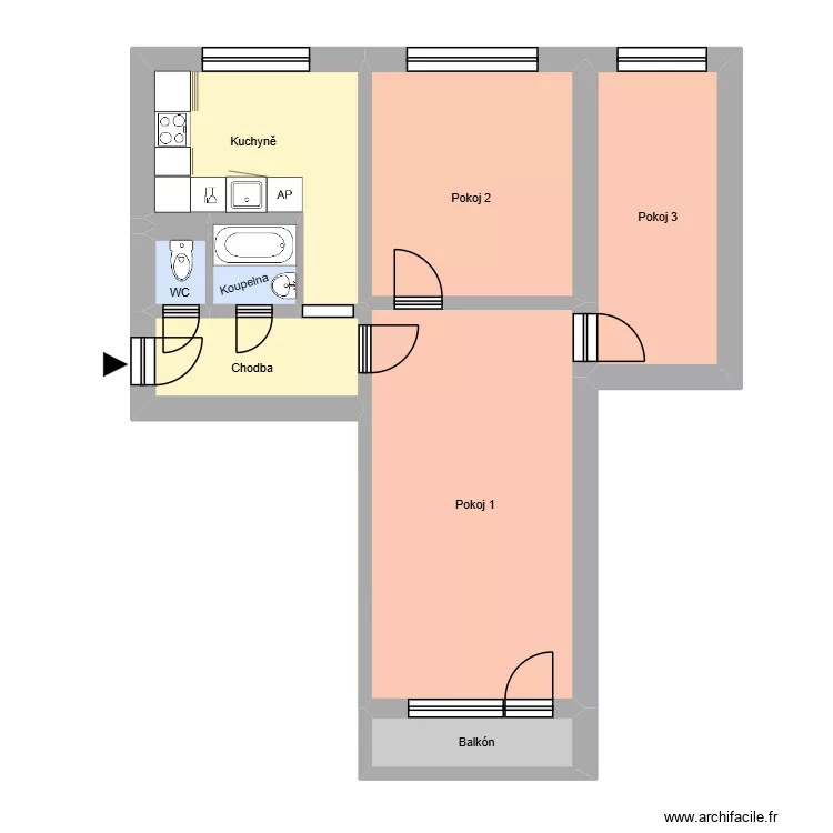Jožky Jabůrkov&eacute; 974, byt 4. Floor plan with 13  and 187 m²