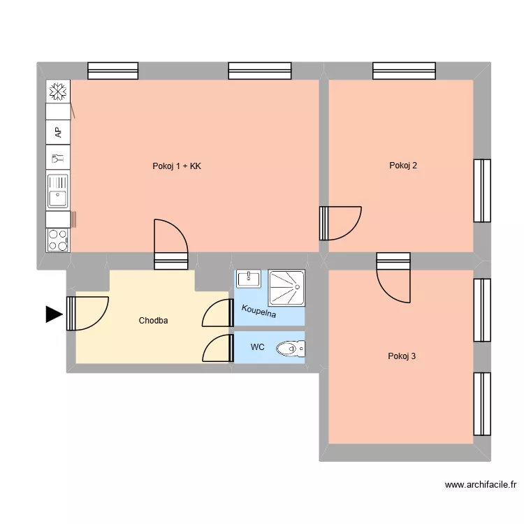 Urxova 472, byt 3. Floor plan with 13  and 191 m²