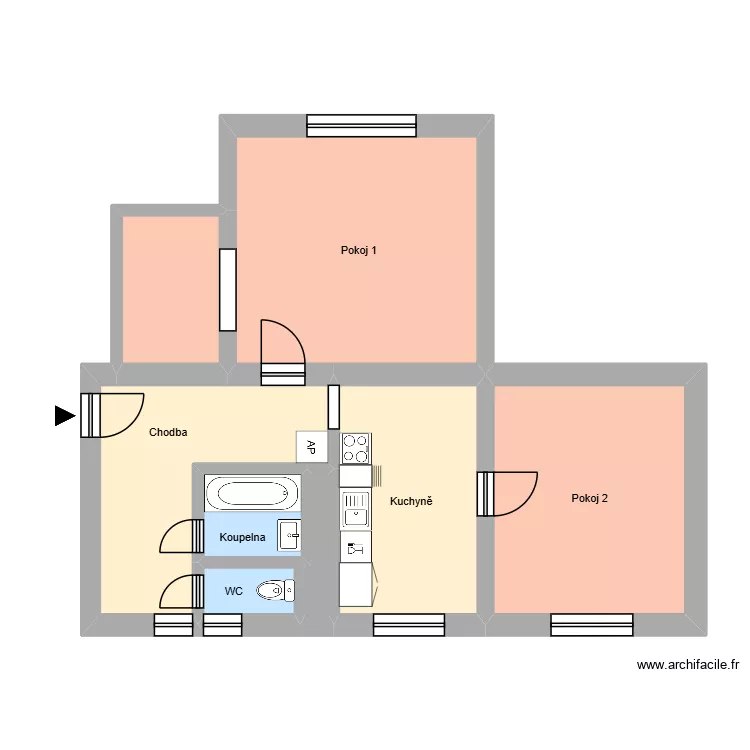 U Školky 60, byt 2. Floor plan with 12 Rooms and 186 m² U Školky 60, byt 2. Floor plan with 12 Rooms and 186 m²