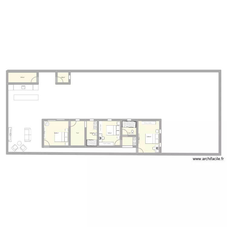 Planta Dani. Floor plan with 8 and 64 m² Planta Dani. Floor plan with 8 and 64 m²
