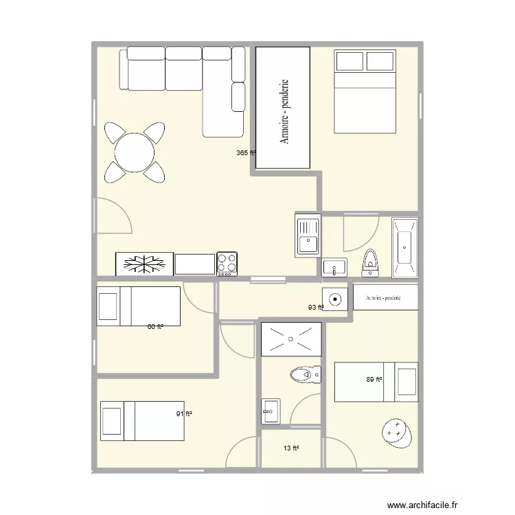 Hial. Floor plan with 6 and 66 m² Hial. Floor plan with 6 and 66 m²