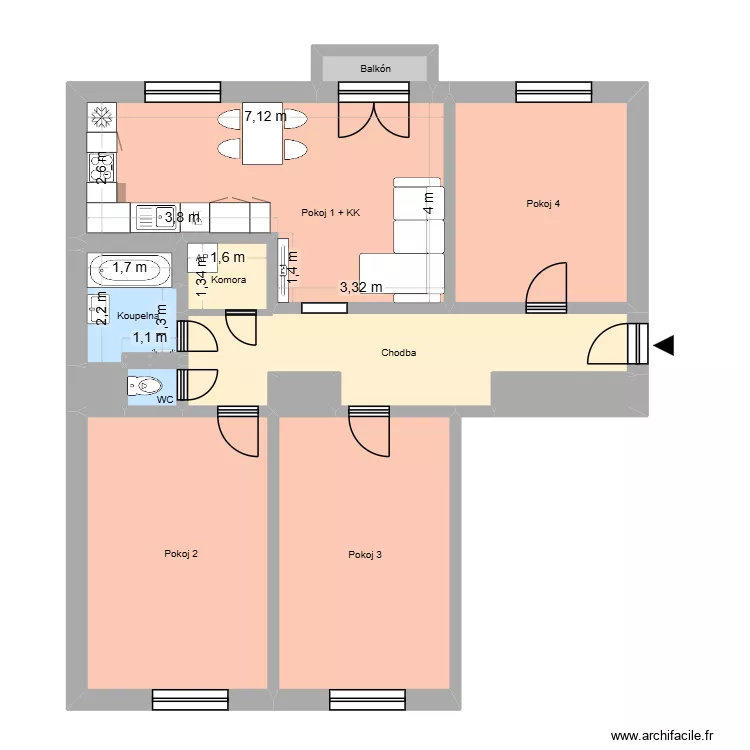 M&iacute;stn&iacute; 357, byt 3. Floor plan with 19  and 221 m²