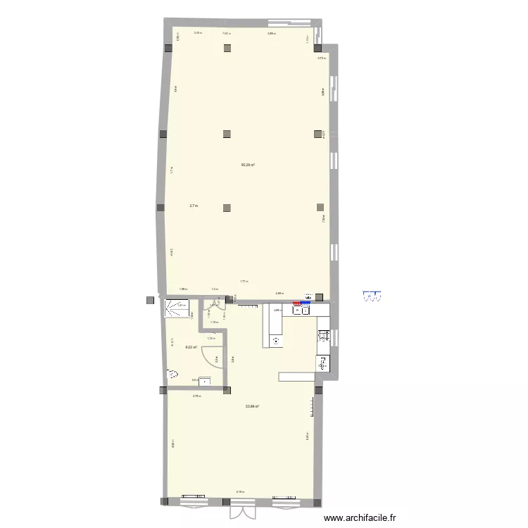 Houssam cosmetic. Floor plan with 20  and 318 m²