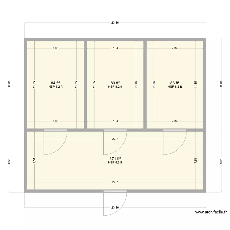 Rento - 3 Chambers + Ante. Floor plan with 