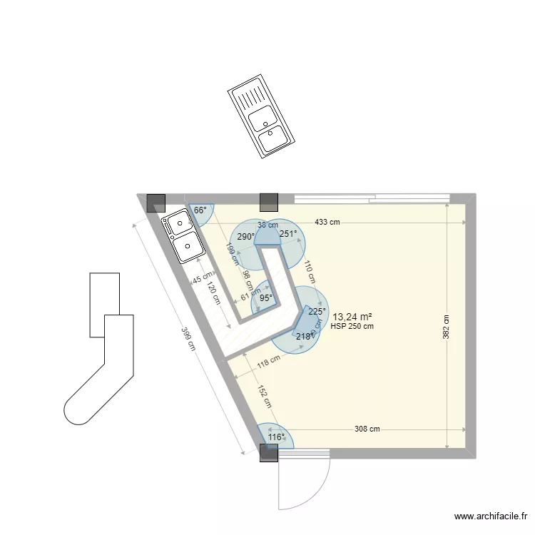Salim Boutabza Cafe. Floor plan with 