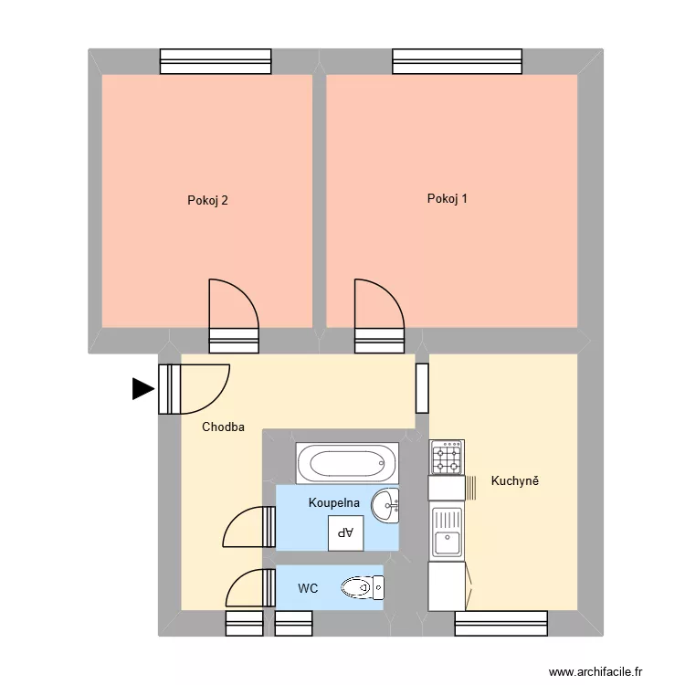 Středov&aacute; 401, byt 4. Floor plan with 12  and 177 m²